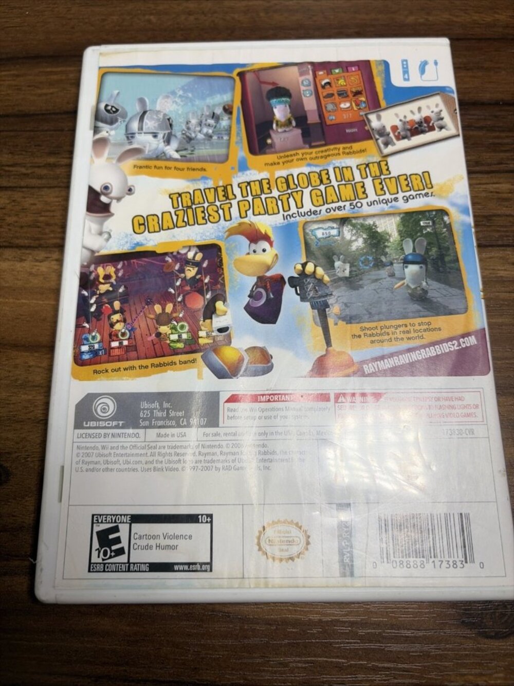 Rayman Raving Rabbids 2 (Nintendo Wii, 2007) Tested Cib - Picture 2 of 5
